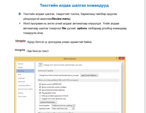 Текстийн алдаа шалгах /word/