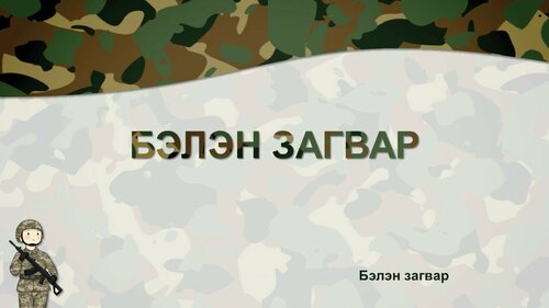 Цэрэг хүчний байгууллагын сургалт, тайланд ашиглах Powerpoint бэлэн загвар