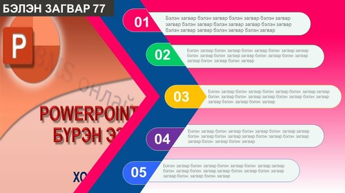 Powerpoint бэлэн загвар. Инфографик. Агуулгад тохиромжтой