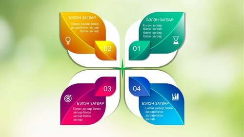 Powerpoint бэлэн загвар. Инфографик. Агуулгад тохиромжтой