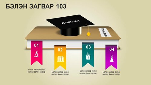 Төгсөлтийн малгайтай, номтой инфографик