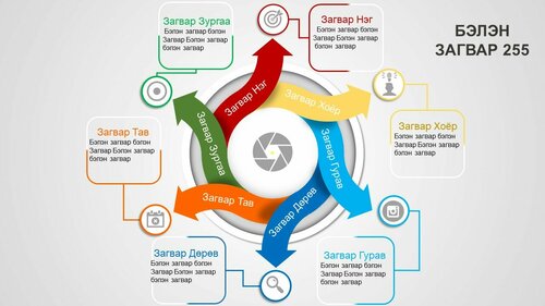 Powerpoint бэлэн загвар. Инфографик. Агуулгад тохиромжтой